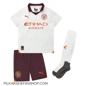 Koszulka piłkarska Manchester City Phil Foden #47 Strój wyjazdowy dla dzieci 2023-24 tanio Krótki Rękaw (+ Krótkie spodenki)